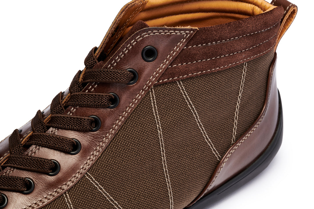 グランプリハイトップ カーキ & ミディアムブラウン