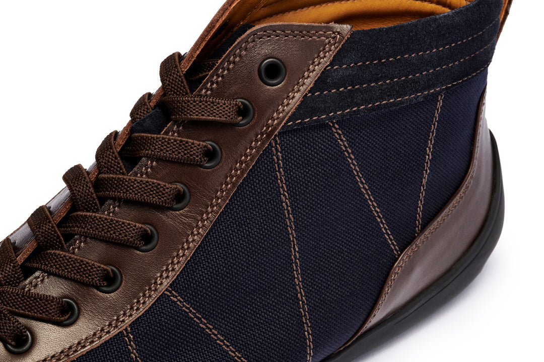 グランプリハイトップ ネイビー & クラシックブラウン