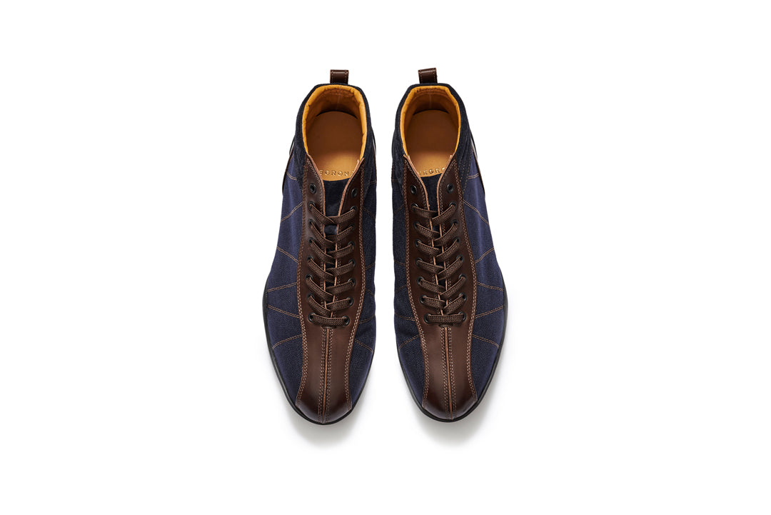 グランプリハイトップ ネイビー & クラシックブラウン