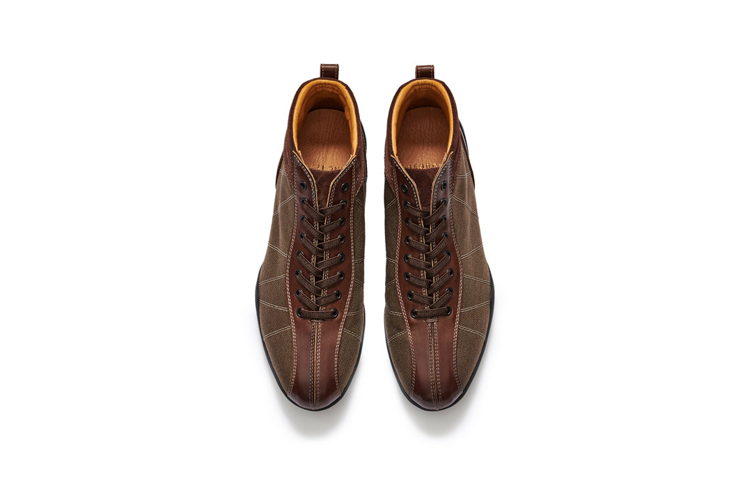 グランプリハイトップ カーキ & ミディアムブラウン