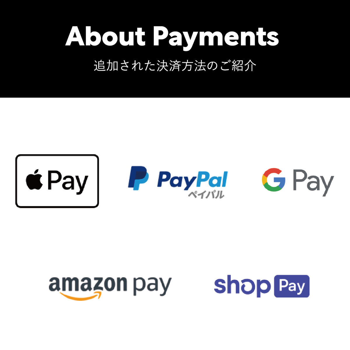 Newly added payment methods