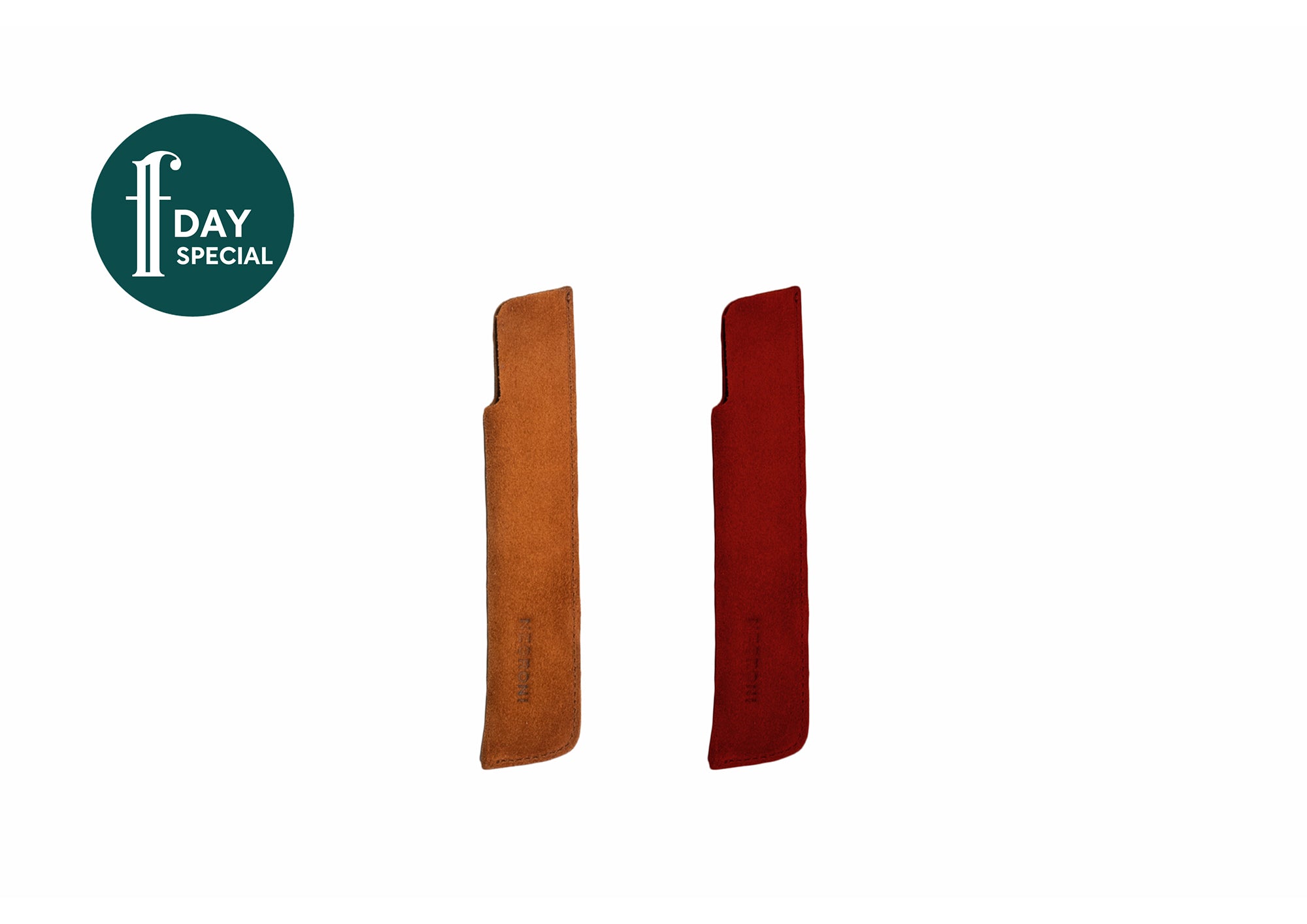 Leather pen sleeve in Tuscan oil suede