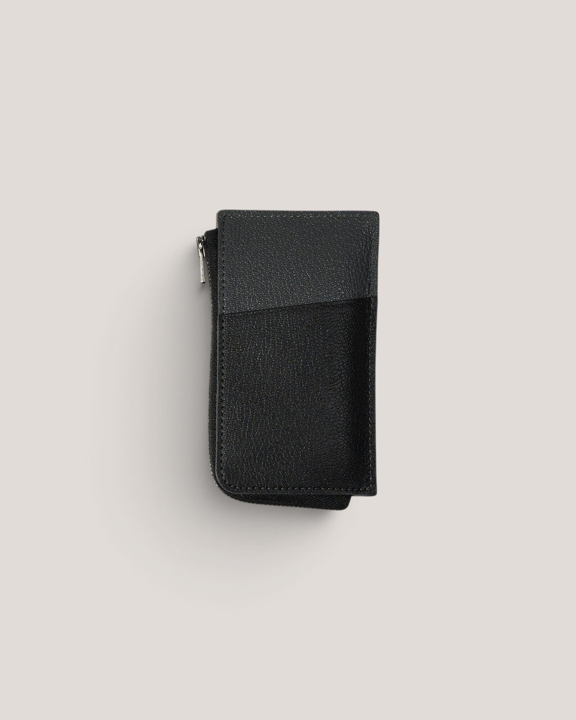 NEGRONI WEB STOREのブラックバード・レーシングストライプ・ウォレット。フランス製ゴートレザーを使用したスマートな黒の二つ折り財布