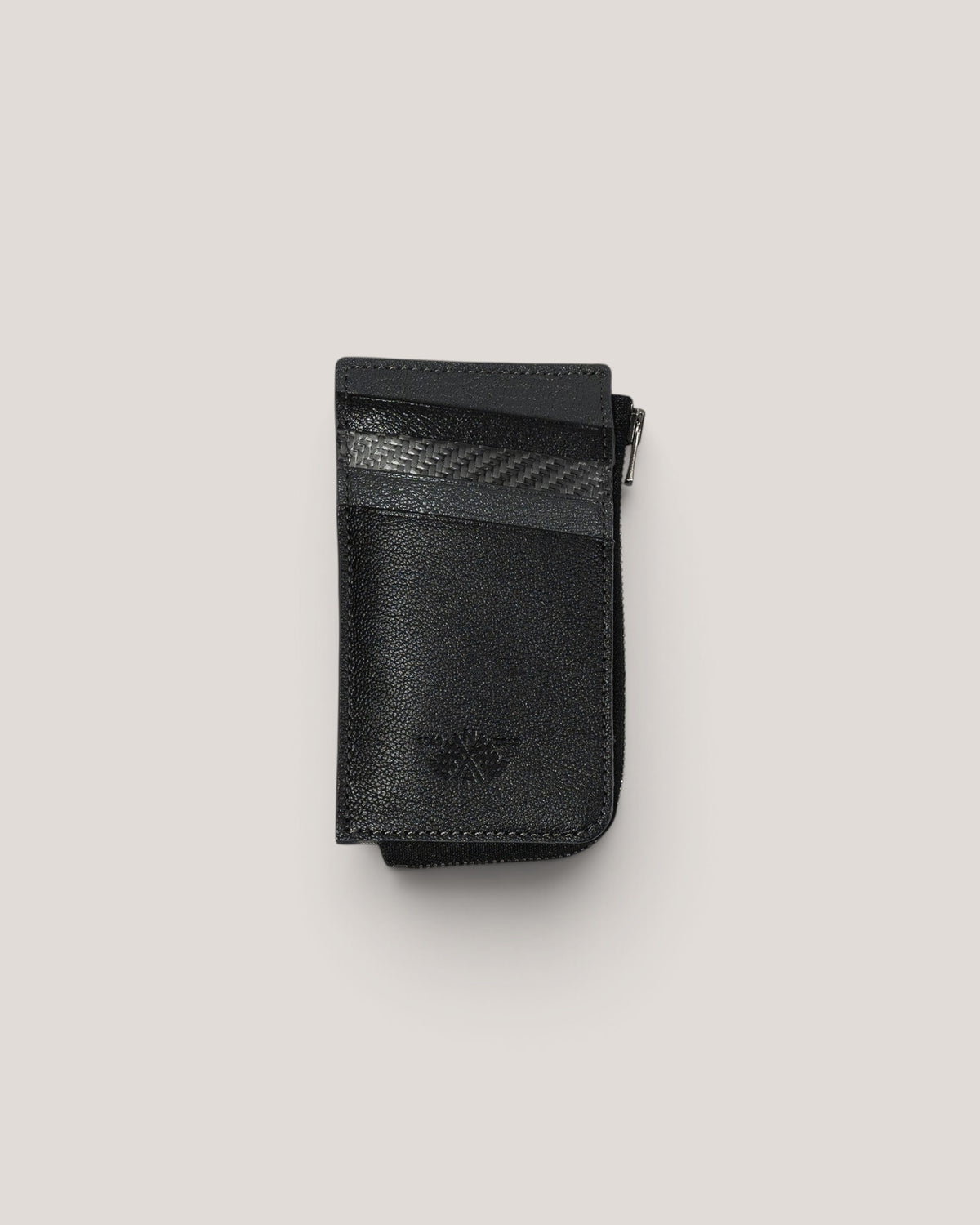 NEGRONI WEB STOREのレーシングストライプが施されたブラックのゴートレザー製スマートウォレット