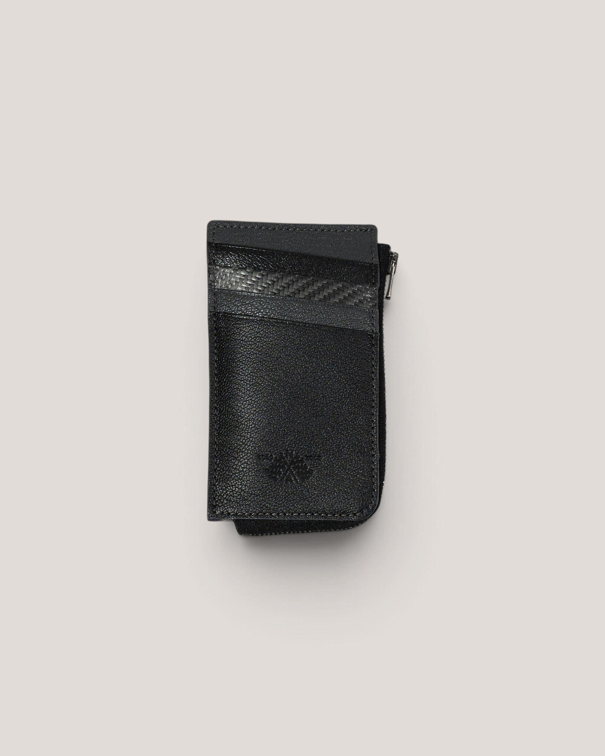 NEGRONI WEB STOREのレーシングストライプが施されたブラックのゴートレザー製スマートウォレット